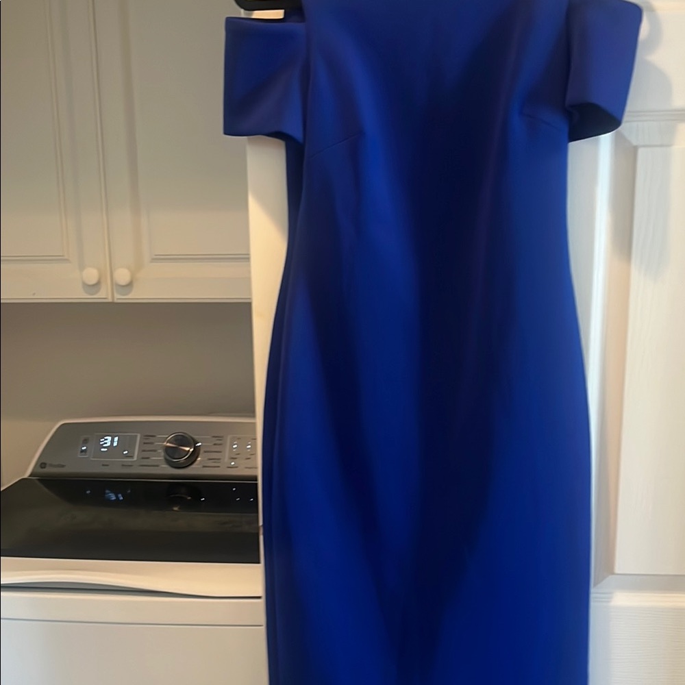 Elegant Blue Off-Shoulder Dress